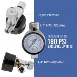 TCP Global Air Adjusting Valve Regulator With Glass Gauge 9 TCP Global Air Adjusting Valve Regulator With Glass Gauge