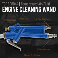 Cleaning Kits TCP Global Engine Cleaning Gun With Wand And 4 Foot Siphon Hose - Air Spray Gun Blasts Away Removes Grease, Grime, Oil And Dirt From Car Engines