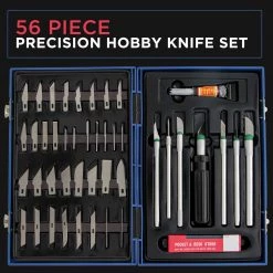 TCP Global 48 Piece Precision Hobby Knife Set With 7 Knife Handles, 40 Precision Blades And Case Razor Blades & Cut Knives
