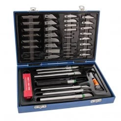 TCP Global 48 Piece Precision Hobby Knife Set With 7 Knife Handles, 40 Precision Blades And Case Razor Blades & Cut Knives