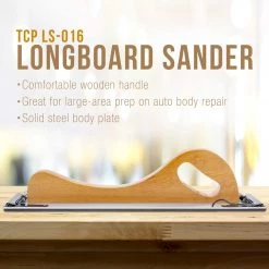 TCP Global Wooden Handle Longboard Sander For PSA Sandpaper 16-1/2" X 2-3/4" Body Filler Tools