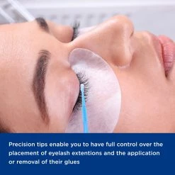 TCP Global Eyelash Extension Micro Brushes, 100 Medium 2.0 Mm Tip Size Blue Disposable Brush Applicators - Apply Makeup, Paint Touch Up