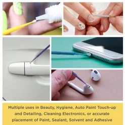 TCP Global 400 Eyelash Extension Micro Brushes - Brush Applicator Tip Sizes 1.0 Mm Superfine White, 1.5 Mm Fine Yellow, 2.0 Mm Medium Blue & Purple