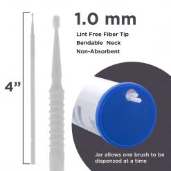 TCP Global Paint Touch Up Micro Brushes, 100 Superfine 1.0 Mm Tip Size White Brush Applicators - Auto Body Shop, Auto Car Detailing, Hobby