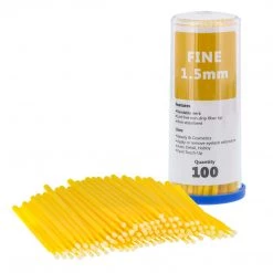 TCP Global Paint Touch Up Micro Brushes, 100 Fine 1.5 Mm Tip Size Yellow Brush Applicators - Auto Body Shop, Auto Car Detailing, Hobby