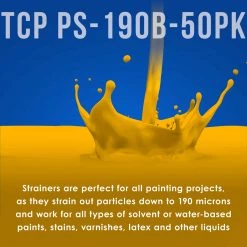 TCP Global 50 Pack Of Paint Strainers With Fine 190 Micron Filter Tips - Premium