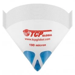 TCP Global 50 Pack Of Paint Strainers With Fine 190 Micron Filter Tips - Premium "PURE BLUE" Ultra-Flow Blue Nylon Mesh