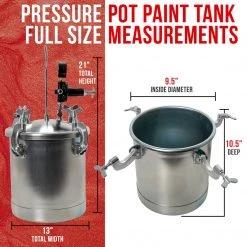 TCP Global Commercial 2-1/2 Gallon Paint Pressure Pot Tank