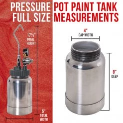 TCP Global 2 Quart Paint Pressure Pot With Spray Gun And 5' Air And Fluid Hose Assembly