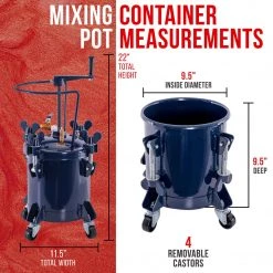 TCP Global Pressure Pots Commercial 2.5 Gallon (10 Liters) Spray Paint Pressure Pot Tank With Manual Mixing Agitator 11 TCP Global Pressure Pots Commercial 2.5 Gallon (10 Liters) Spray Paint Pressure Pot Tank With Manual Mixing Agitator