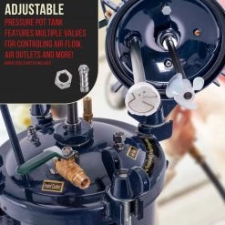 TCP Global Pressure Pots Commercial 2.5 Gallon (10 Liters) Spray Paint Pressure Pot Tank With Manual Mixing Agitator 12 TCP Global Pressure Pots Commercial 2.5 Gallon (10 Liters) Spray Paint Pressure Pot Tank With Manual Mixing Agitator