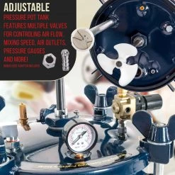 TCP Global Commercial 5 Gallon (20 Liters) Spray Paint Pressure Pot Tank With Manual Mixing Agitator Pressure Pots