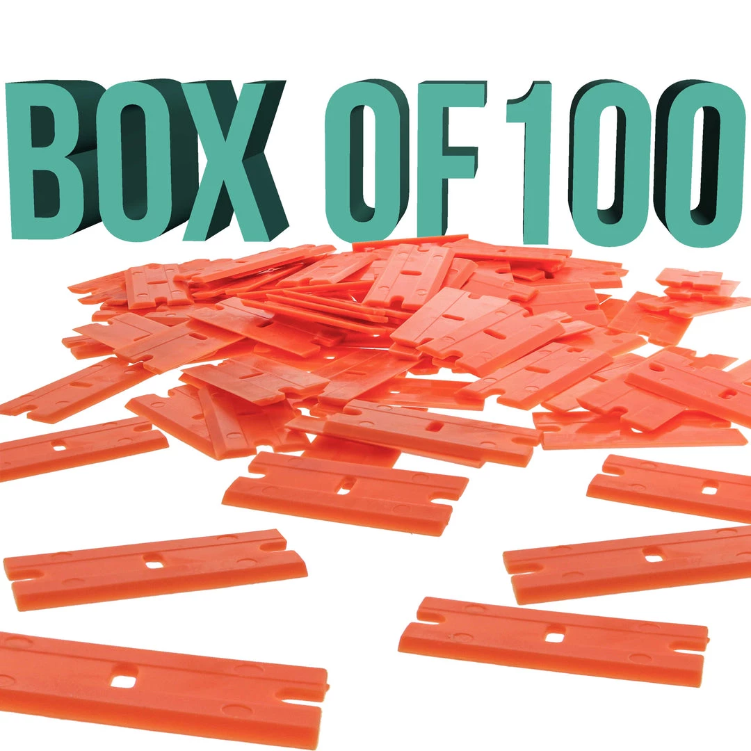 TCP Global Plastic Razor Blade (Box Of 100) Razor Blades & Cut Knives 6 TCP Global Plastic Razor Blade (Box Of 100) Razor Blades & Cut Knives