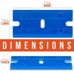 TCP Global 3-Piece Window Glass Scraper Razor Blade Holders With Plastic Razor Blades (Box Of 100)