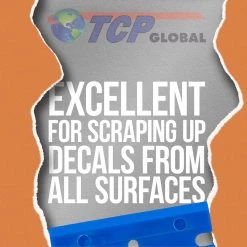 TCP Global 3-Piece Window Glass Scraper Razor Blade Holders With Plastic Razor Blades (Box Of 100)