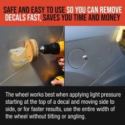 TCP Global Heavy Duty Rubber Eraser Wheel, 4” Slotted Edge Pad With Drill Adapter - Adhesive Remover Tool, Remove Vinyl Decals, Pinstripes, Graphics Vinyl & Pinstripe Eraser Wheels