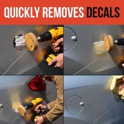 TCP Global Heavy Duty Rubber Eraser Wheel, 4” Slotted Edge Pad With Drill Adapter - Adhesive Remover Tool, Remove Vinyl Decals, Pinstripes, Graphics Vinyl & Pinstripe Eraser Wheels