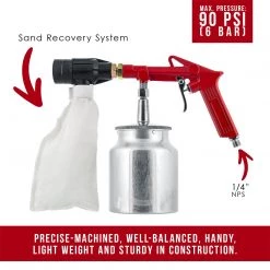 TCP Global TCPglobal Brand Air Sand Blasting Gun With Sand Recovery System (includes Abrasive) Sandblaster & Accessories