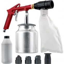 TCP Global TCPglobal Brand Air Sand Blasting Gun With Sand Recovery System (includes Abrasive) Sandblaster & Accessories
