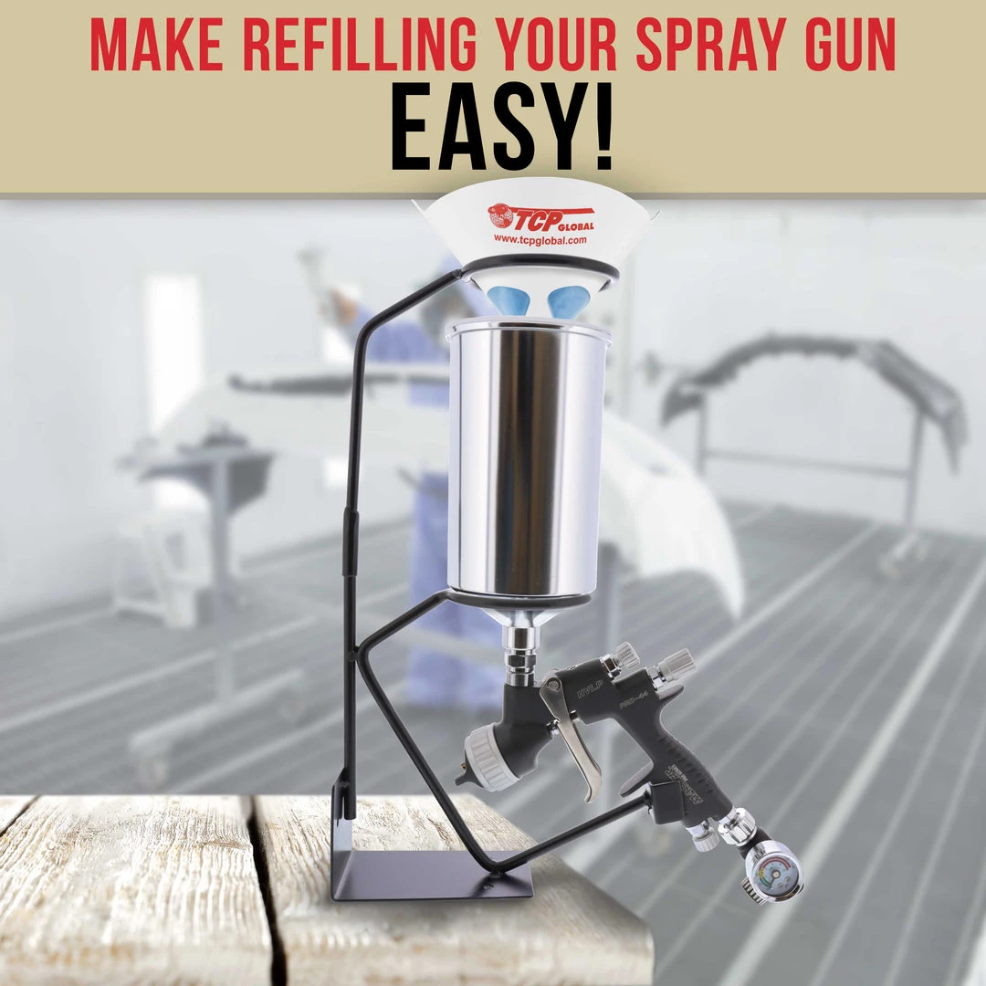 TCP Global Gravity Feed Paint Spray Gun Stand With Strainer Holder HVLP Wall Or Bench Mount (colors May Vary) 6 TCP Global Gravity Feed Paint Spray Gun Stand With Strainer Holder HVLP Wall Or Bench Mount (colors May Vary)