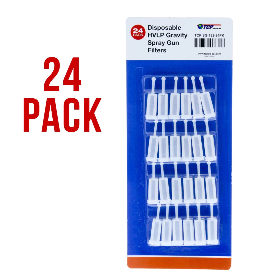 Filters & Strainers TCP Global Disposable HVLP Gravity Spray Gun Filters Fine Mesh (Pack Of 24), Universal Size Fits Most Gravity Feed Spray Guns, Strain Dirt Particles 6 Filters & Strainers TCP Global Disposable HVLP Gravity Spray Gun Filters Fine Mesh (Pack Of 24), Universal Size Fits Most Gravity Feed Spray Guns, Strain Dirt Particles