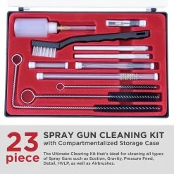 TCP Global Pro 23 Piece Spray Gun Cleaning Kit With Case For HVLP Air Tool Paint Gravity Detail Airbrush Cleaning Kits