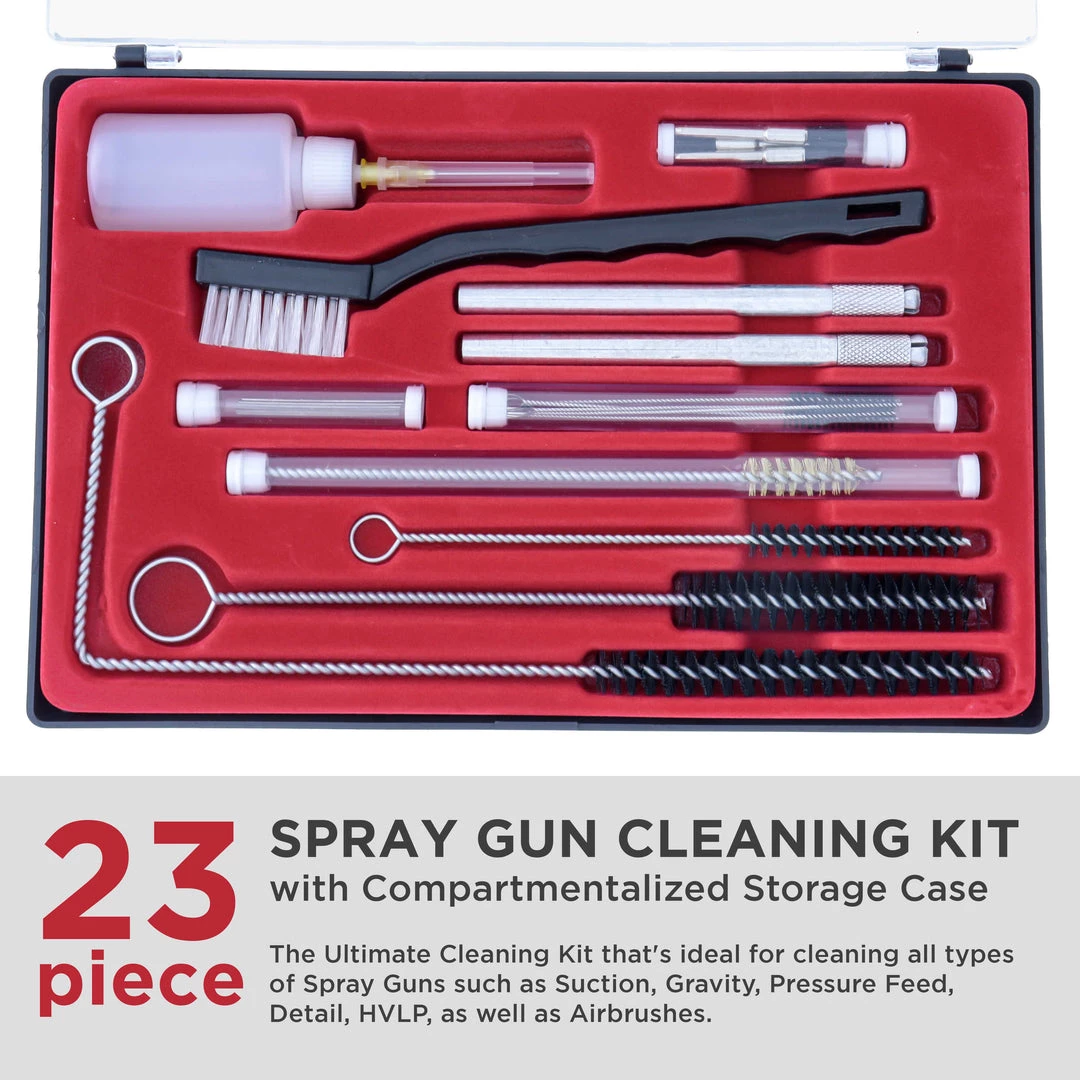 TCP Global Pro 23 Piece Spray Gun Cleaning Kit With Case For HVLP Air Tool Paint Gravity Detail Airbrush Cleaning Kits 4 TCP Global Pro 23 Piece Spray Gun Cleaning Kit With Case For HVLP Air Tool Paint Gravity Detail Airbrush Cleaning Kits