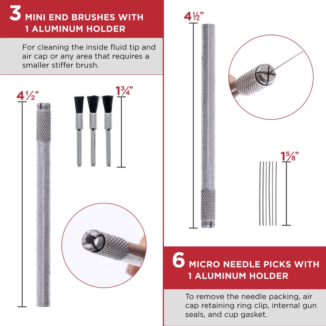 TCP Global Pro 23 Piece Spray Gun Cleaning Kit With Case For HVLP Air Tool Paint Gravity Detail Airbrush Cleaning Kits 6 TCP Global Pro 23 Piece Spray Gun Cleaning Kit With Case For HVLP Air Tool Paint Gravity Detail Airbrush Cleaning Kits