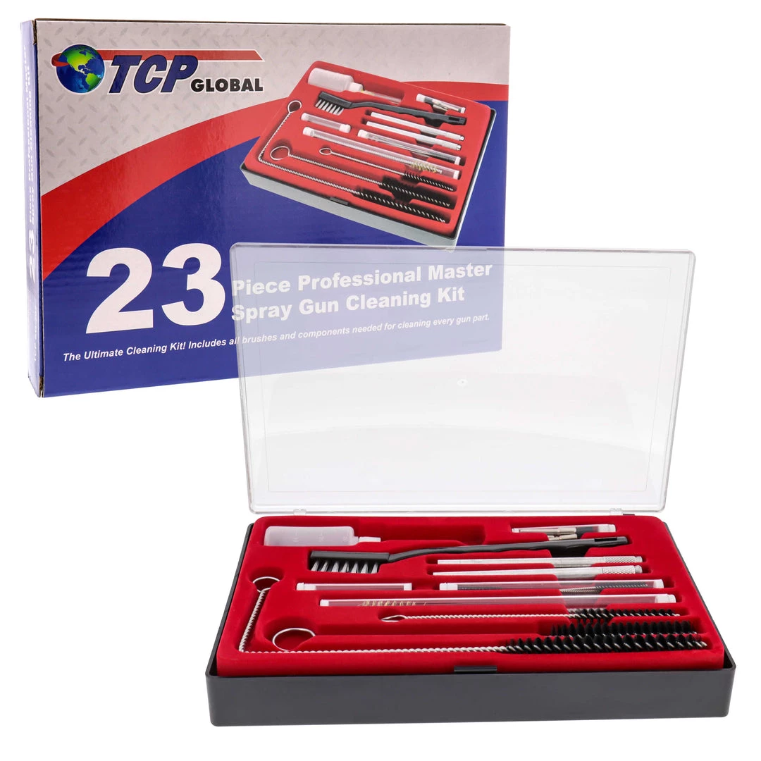 TCP Global Pro 23 Piece Spray Gun Cleaning Kit With Case For HVLP Air Tool Paint Gravity Detail Airbrush Cleaning Kits 8 TCP Global Pro 23 Piece Spray Gun Cleaning Kit With Case For HVLP Air Tool Paint Gravity Detail Airbrush Cleaning Kits
