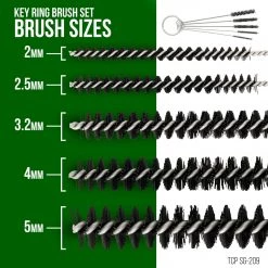 TCP Global Airbrush Cleaning 25 Piece Needle & Brush Cleaning Tool Set Kit For Carburetor, Airbrush, Spray Gun - 18 Wire Needles, 5 Brushes, 1 Sharp Pick - Carb Cabon Jet Cleaner