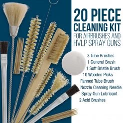 TCP Global 20 Piece Spray Gun Cleaning Kit For HVLP Air Tool Paint Gravity Detail Airbrush Parts Cleaning Kits