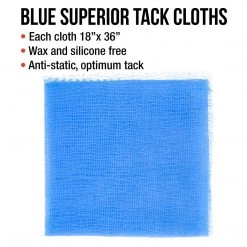 TCP Global Pure Blue Superior Tack Cloths - Tack Rags (Box Of 12) - Automotive Car Painters Grade - Wax And Silicone Free, Anti-Static