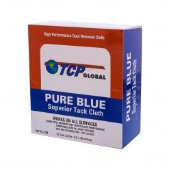 TCP Global Pure Blue Superior Tack Cloths - Tack Rags (Box Of 12) - Automotive Car Painters Grade - Wax And Silicone Free, Anti-Static