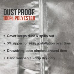 TCP Global Seasonal Tire Storage Bag - Dustproof Protective Polyester Cover With Drawstring - Holds 4 Tires Up To 32