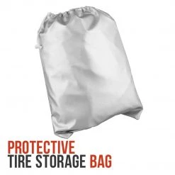 TCP Global Seasonal Tire Storage Bag - Dustproof Protective Polyester Cover With Drawstring - Holds 4 Tires Up To 32