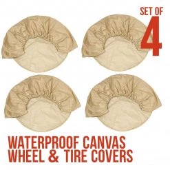 TCP Global Set Of 4 - Oxford Waterproof Canvas Wheel Tire Covers, Fits From 30" Up To 32" Diameter Tire Sizes