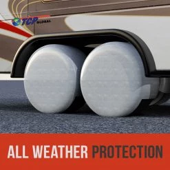 TCP Global Wheels & Tires Set Of 4 - Waterproof Aluminum Film Tire Protector With Cotton Lining & Straps , Fits Tire Diameters 27