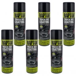 U-Pol Bed Liner Aerosols Raptor Black Truck Bed Coating 14.3 Ounce Aerosol Can (Pack Of 6)