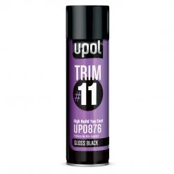U-Pol Gloss Black Trim#11 OEM Style High Build Top Coat, Aerosol Bumpers & Trim