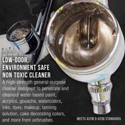 Airbrush Cleaning U.S. Art Supply Airbrush Cleaner, 4-Ounce Bottle - Fast Acting Cleaning Solution, Quickly Remove Water-Based Acrylic Paint, Watercolor, Makeup, Inks