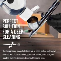 Airbrush Cleaning U.S. Art Supply Airbrush Cleaner, 4-Ounce Bottle - Fast Acting Cleaning Solution, Quickly Remove Water-Based Acrylic Paint, Watercolor, Makeup, Inks