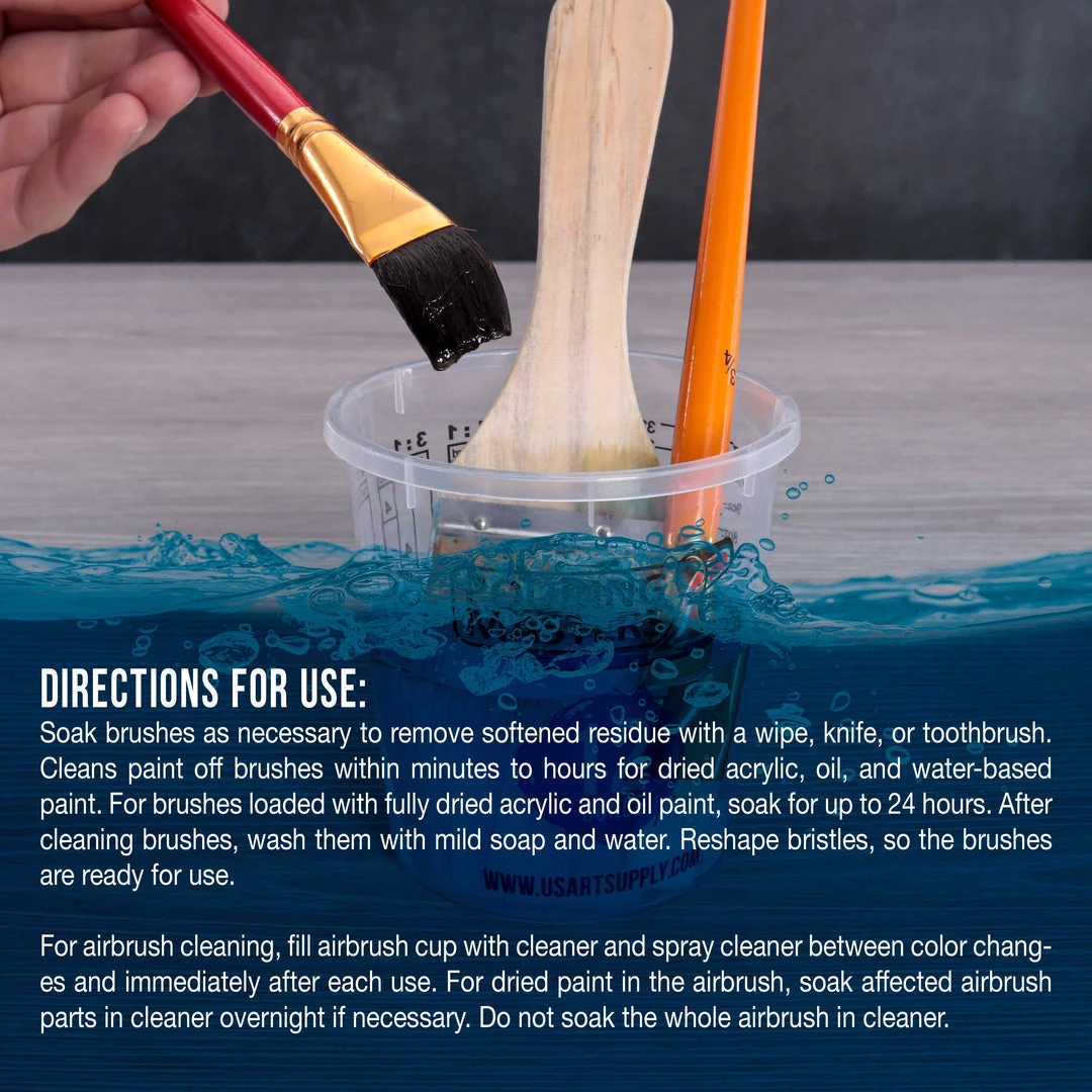 Airbrush Cleaning U.S. Art Supply Brush Cleaner And Restorer, 16 Oz - Cleans Paint Brushes, Airbrushes, Art Tools, Remove Dried On Acrylic Oil, Water-Based Paint Colors 7 Airbrush Cleaning U.S. Art Supply Brush Cleaner And Restorer, 16 Oz - Cleans Paint Brushes, Airbrushes, Art Tools, Remove Dried On Acrylic Oil, Water-Based Paint Colors