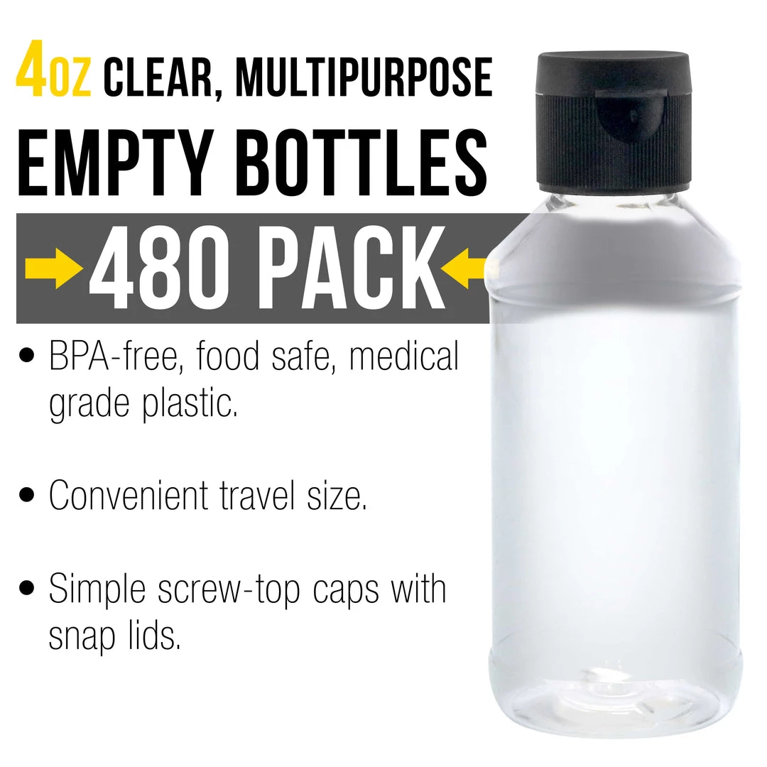 U.S. Art Supply 4 Ounce Squeeze PET Plastic Bottles With Flip Cap - BPA-free, Food Safe, Medical Grade Plastic, Acrylic Pouring Paint (Pack Of 480) Airbrush Cups & Jars 4 U.S. Art Supply 4 Ounce Squeeze PET Plastic Bottles With Flip Cap - BPA-free, Food Safe, Medical Grade Plastic, Acrylic Pouring Paint (Pack Of 480) Airbrush Cups & Jars