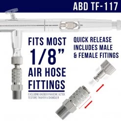 Master Airbrush Essential Airbrush Accessories Kit Including 6 Ft. Braided Air Hose, Mini Inline Filter, Quick Disconnect, Coupler & Splitter Manifold Airbrush Hoses