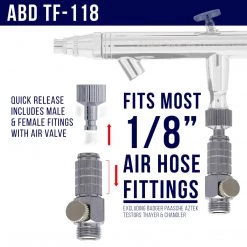 Master Airbrush Essential Airbrush Accessories Kit Including 6 Ft. Braided Air Hose, Mini Inline Filter, Quick Disconnect, Coupler & Splitter Manifold Airbrush Hoses