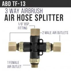 Master Airbrush Essential Airbrush Accessories Kit Including 6 Ft. Braided Air Hose, Mini Inline Filter, Quick Disconnect, Coupler & Splitter Manifold Airbrush Hoses