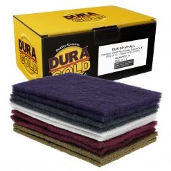 Scuffpads Dura-Gold Premium 6" X 9" 10 Scuff Pad Variety Pack, 2 Each Maroon, Gray, Gold, Purple And White - Scuffing, Scouring, Sanding, Cleaning, Automotive