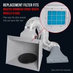 Master Airbrush Hobby Airbrush Spray Booth Filter Set, Fits Master B100 Airbrush Spray Booths