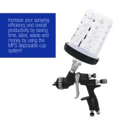 Master Pro Master Paint System MPS Disposable Paint Spray Gun Cup Liners And Lid System, 25 Pack Large Size 27 Ounce (800ml) Kit MPS Cups & Liners