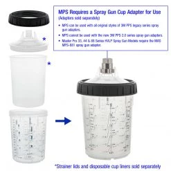 Master Pro Master Paint System MPS, 4 Pack Set Of Large Size 27 Ounce (800ml) Hard Cups And Retainer Rings - 4 Hard Cups And 4 Rings 9 Master Pro Master Paint System MPS, 4 Pack Set Of Large Size 27 Ounce (800ml) Hard Cups And Retainer Rings - 4 Hard Cups And 4 Rings
